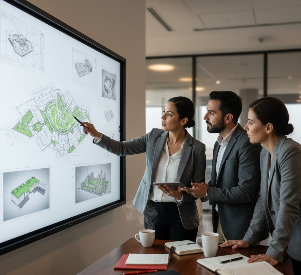 Equipo de profesionales de GECOVSA en una reunión de trabajo